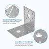 FHYTGBS 10 Pcs Porous L-Shaped Corner Code Heavy Duty 90 Degree Angle Connector L Metal Angle Brackets Steel Sheet Joint Bracket Fastener for Fixing Fence Brackets Windows (6565532mm) view 4
