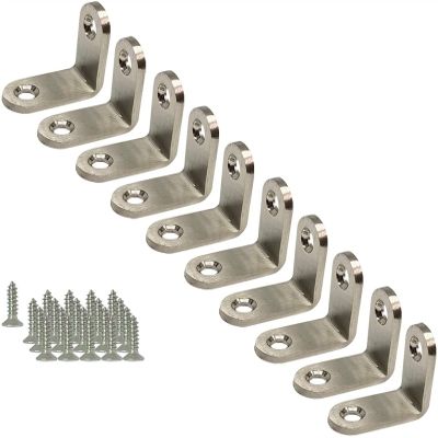 10 Pcs Enhanced Corner Brace Bracket 0.3cm Thickness Stainless Steel L Shape Angle Bracket 90 Degree with Screws for Furniture Corner Support (30x30x16mm ) ( Size : 30x30mm 3mm Thickness )