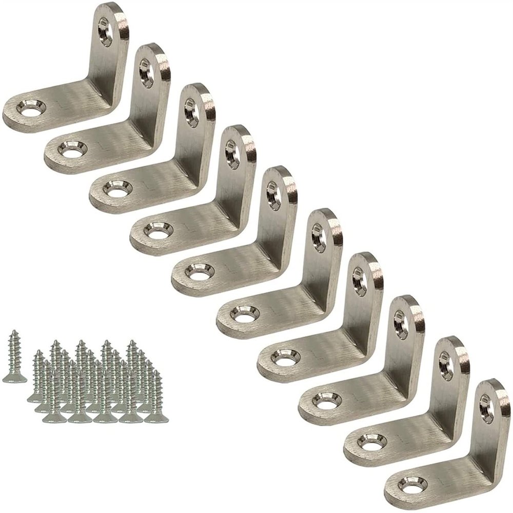 10 Pcs Enhanced Corner Brace Bracket 0.3cm Thickness Stainless Steel L Shape Angle Bracket 90 Degree with Screws for Furniture Corner Support (30x30x16mm ) ( Size : 30x30mm 3mm Thickness )