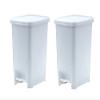 Superio Slim Trash Can with Foot Pedal  10.5 Gallon Step-On Trash Can with Lid, Large Plastic Garbage Can, Trashcan for Bathroom, Kitchen, Office, Bedroom, Dorm Room, Patio,  White, 2 Pack view 1