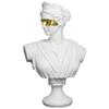 14" Classic Greek White David Man Bust Statue, Large Resin Roman Goddess Sculpture Figurine for Home Dcor (Anna Mask White) view 4