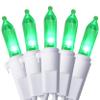 Holiday Essence - 100 LED Green Christmas Lights Set 26.9 Ft White Wire Indoor & Outdoor Holiday Dcor for Christmas Tree St. Patrick's Day Easter Traditional Decoration UL Certified view 1