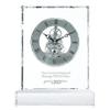 Baudville Engraved Clock Trophy - Executive Crystal - Rectangular Shaped on a Rectangular Base - Silver Inset Time Piece (Rectangle Silver Custom Logo) view 1