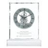 Baudville Engraved Clock Trophy - Executive Crystal - Rectangular Shaped on a Rectangular Base - Silver Inset Time Piece (Rectangle Silver Custom Logo) view 2