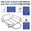Black/Chrome/White Slatwall Cap Display Rack for Displaying Fitted Hats, Snapback Hats, Unstructured Hats, and Ball Caps (Quantity 4) (4, Black) view 3