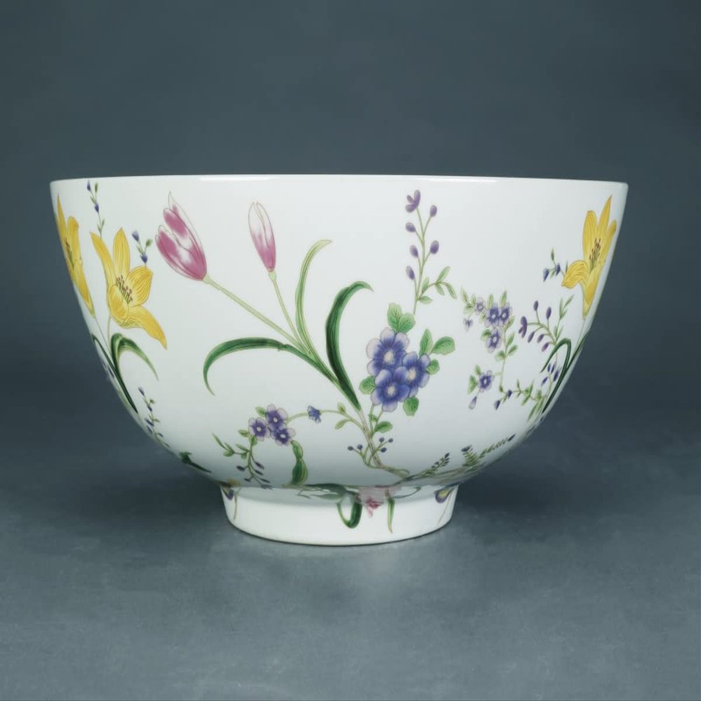 AA Importing Birds and Flowers 14" Porcelain Bowl