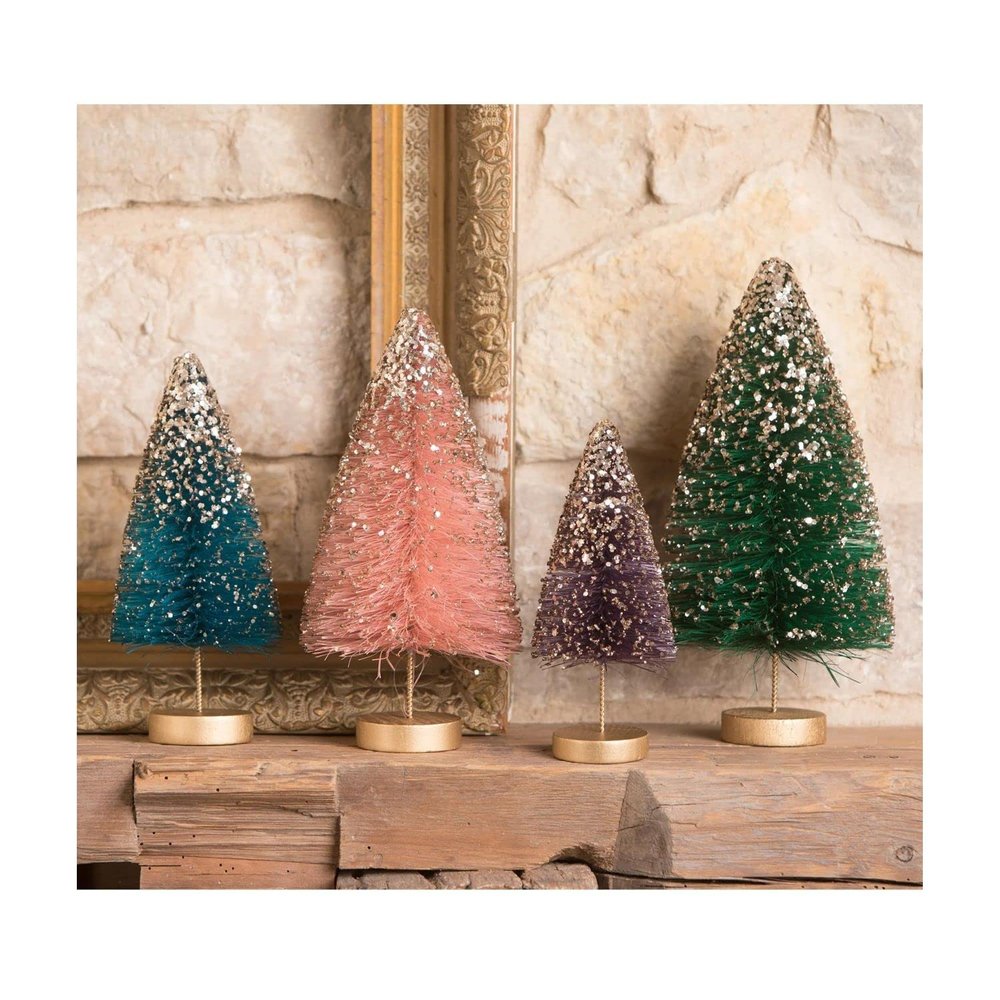 Bethany Lowe Designs LC0685 Jewel-Tide Bottle Brush Trees Set