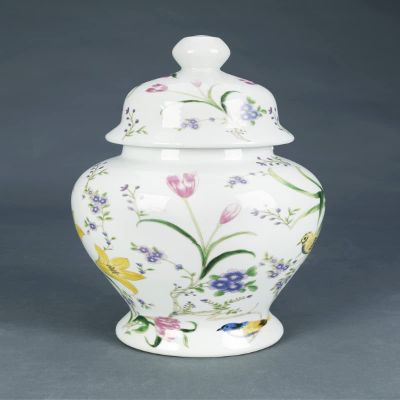 AA Importing Birds and Flowers 14" Porcelain Ginger Jar with Lid