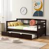 Harper & Bright Designs Twin Size Daybed Wood Daybed Frame with Trundle, for Kids Teens Guests. No Box Spring Needed, Bedroom Living Room Furniture (Espresso) view 1