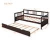 Harper & Bright Designs Twin Size Daybed Wood Daybed Frame with Trundle, for Kids Teens Guests. No Box Spring Needed, Bedroom Living Room Furniture (Espresso) view 2