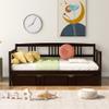 Harper & Bright Designs Twin Size Daybed Wood Daybed Frame with Trundle, for Kids Teens Guests. No Box Spring Needed, Bedroom Living Room Furniture (Espresso) view 3