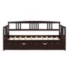 Harper & Bright Designs Twin Size Daybed Wood Daybed Frame with Trundle, for Kids Teens Guests. No Box Spring Needed, Bedroom Living Room Furniture (Espresso) view 4
