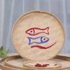 Cabilock 3pcs Woven Dustpan Storage Trays for Painting and Home Decoration Natural Round Woven Basin view 3
