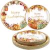 ceiba tree Thanksgiving Paper Plates 48 Pcs Fall Disposable Dinnerware Heavy Duty for 24 Guests Give Thanks Theme Party Supplies Happy Thanksgiving Autumn Tableware Set view 1