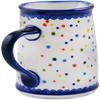 Polmedia Polish Pottery Creamer UNIKAT - Happy Folk Couple Pattern Handmade in Boleslawiec Poland by Ceramika Bona + Certificate of Authenticity view 3