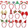 MGparty 12 Pieces Christmas Headbands Christmas Parties Favors Decoration Supplies Xmas Gifts Photo Booth Xmas Tree Snowman Reindeer Antlers Santa Hat view 1