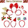 MGparty 12 Pieces Christmas Headbands Christmas Parties Favors Decoration Supplies Xmas Gifts Photo Booth Xmas Tree Snowman Reindeer Antlers Santa Hat view 2