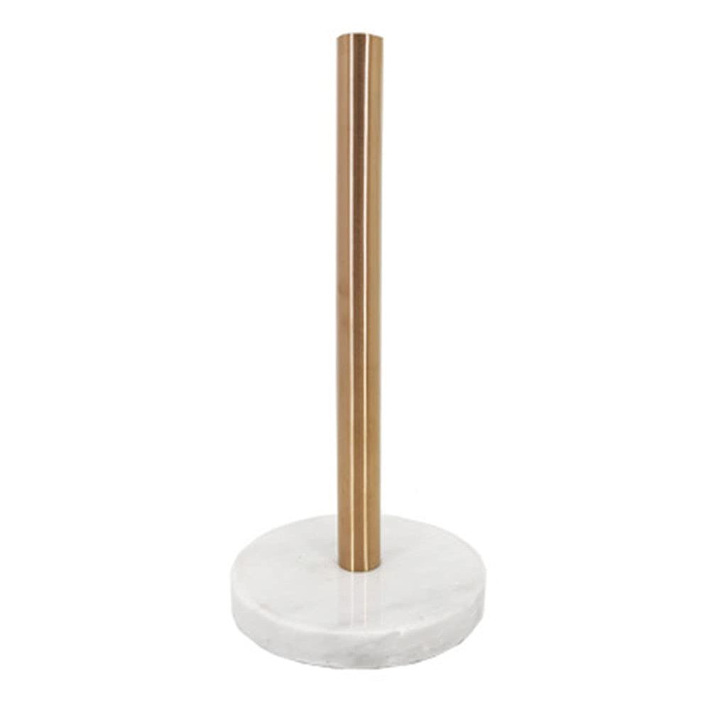 HFANFI Marble Paper Towel Holder, Champagne Bronze, Freestanding, Stainless Steel & Marble, Easy to Assemble & Clean, Sturdy & Stylish