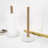 HFANFI Marble Paper Towel Holder, Champagne Bronze, Freestanding, Stainless Steel & Marble, Easy to Assemble & Clean, Sturdy & Stylish view 3