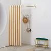 GAXQFEI Dressing Changing Room Kit, Clothing Store Locker Room, Privacy Partition Curtain, Cloakroom Divider Corner Golden Metal Rail for Office, Bathroom,Beige,120 * 120Cm view 2