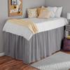 College Dorm Dust Ruffled Bed Skirt-Extra Long Extended Dorm Room Bed Skirt |100% Egyptian Cotton, 400-Thread Count| 50-Inch Drop| Extra Long Dorm Room Bed Skirt - [Light Grey, Twin XL/50 Drop] view 1