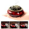 QIANJINL Incense Burner 3 in 1 Ceramic Stick Incense Holder for Home Decor Yoga Spa Meditation (Red), 4inchx2.9inch view 1