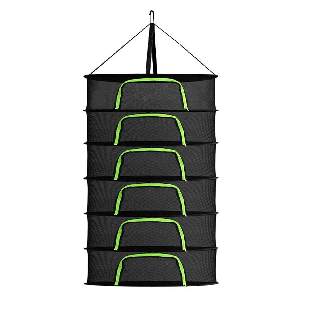 Maedack 6 Layers Herbs Drying Rack, Drying Net for Herbs, Mesh Hanging Harvest Basket Plant Dryer Net with Hooks Zipper Design