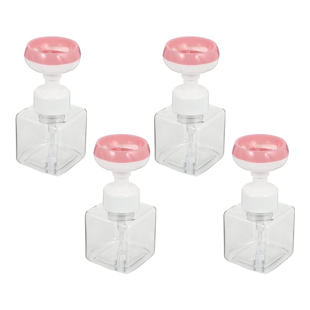 4pcs Bottled Portable Sub Bottles Flower Foaming Bottles Home Sub-Packing Creative Foaming Lovely Practical Mousse Press