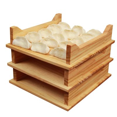 AIZYR Kitchen Dumpling Tray Holder - Wooden Refrigerator Storage Container Stackable Organizer for Save Space,22204.5cm