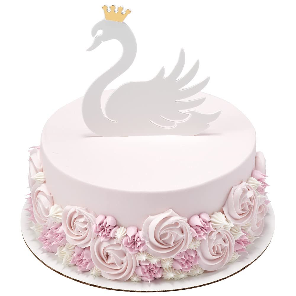 CakeDrake Princess Swan Cake Layon (6 Pieces) Princess Themed Cake Decor