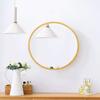 Round Bathroom Mirror Cabinet 19.6" Solid Wood Medicine Cabinet with Anti-Fog Mirror, 3 Layer Wall-Mounted Storage with Slow Closing Wooden Shelf (Walnut 50cm) view 4