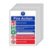 VSafety Fire Action - 5 Message - 150 x 200mm - Pack of 10 view 1