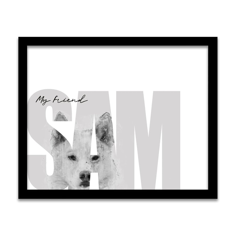 Personal-Prints My Best Friend - Customized Gift for Dog Owner (12.5"x15.5" Framed Canvas, Husky - Siberian Light)