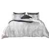 Satin Silk Oversize Queen Size White 4 Piece Duvet Cover Set (Duvet Cover + Fitted Sheet 15'' + 2 Pillow Cases) Satin Zipper Closure Comforter Protector view 1