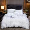 Satin Silk Oversize Queen Size White 4 Piece Duvet Cover Set (Duvet Cover + Fitted Sheet 15'' + 2 Pillow Cases) Satin Zipper Closure Comforter Protector view 2