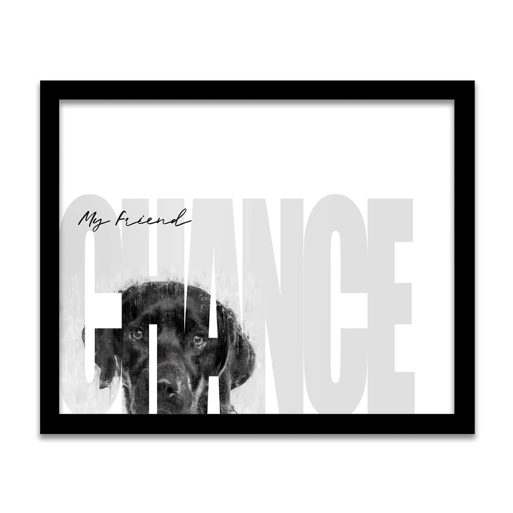 Personal-Prints My Best Friend - Customized Gift for Dog Owner (12.5"x15.5" Framed Canvas, Labrador Retriever - Black)