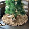 Christmas Tree Skirt Beige Round for Mini Small Large Xmas Tree Decoration Chunky Knit different sizes (45 Inches) view 1