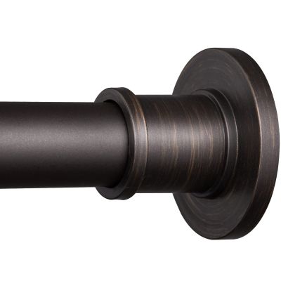 BRIOFOX Industrial Shower Curtain Rod - Never Rust Non-Slip 43-72 Inch Stainless Steel, Bronze, Painted-gold Finial