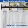 BRIOFOX Industrial Shower Curtain Rod - Never Rust Non-Slip 43-72 Inch Stainless Steel, Bronze, Painted-gold Finial view 2