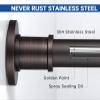 BRIOFOX Industrial Shower Curtain Rod - Never Rust Non-Slip 43-72 Inch Stainless Steel, Bronze, Painted-gold Finial view 3
