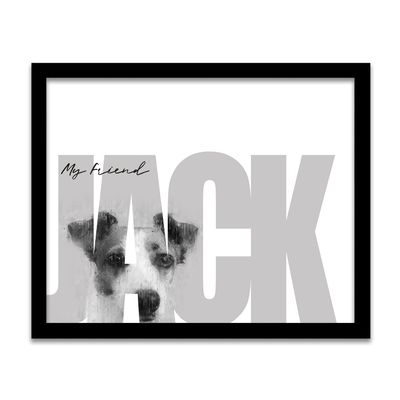 Personal-Prints My Best Friend - Customized Gift for Dog Owner (12.5"x15.5" Framed Canvas, Jack Russell Terrier)