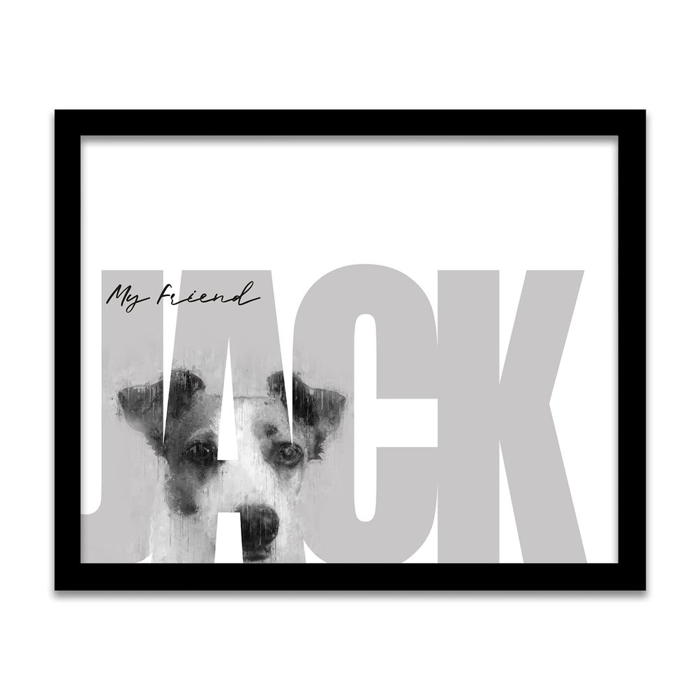 Personal-Prints My Best Friend - Customized Gift for Dog Owner (12.5"x15.5" Framed Canvas, Jack Russell Terrier)