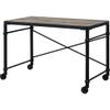 Acme Oklarth Wooden Top Writing Desk with Wheels in Rustic Oak and Black view 1