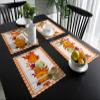 SUNNIEEV Thanksgiving Day Fall Placemats Set of 6-19"" Pumpkins and Leaves Textured Table Mats Heat Resistant Stain Resistant Machine Washable Mat for Farmhouse, Kitchen, Dining Room, Home Decor, BBQ view 4