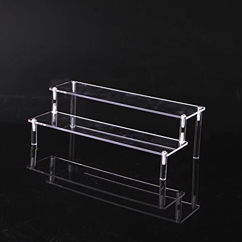 Acrylic Display Stand Pottery Storage Rack Doll Clay Figurine Display Stand Transparent Ladder Shelf Store Display Tools (2 Tiers)
