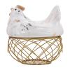 1pc Hen Storage Basket Creative Iron Egg Holder Hen-shaped Lid Practical Fruit Organizer for Home Retro Style Capacity for Eggs and More view 1