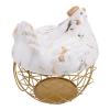 1pc Hen Storage Basket Creative Iron Egg Holder Hen-shaped Lid Practical Fruit Organizer for Home Retro Style Capacity for Eggs and More view 3