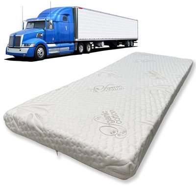 Foamma 3" x 24" x 78" Semi Truck High Density Foam Trucker Mattress, Washable Organic Cotton Cover, Heavy Duty and Durable, Comfortable, Made in USA