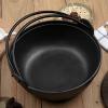 AIZYR Japanese Design Cast Iron Sukiyaki Hot Pot - Tetsu Nabe Pot with Wooden Lid and Handle Home Kitchen Cookware view 4