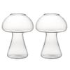 Cabilock 2Pcs Creative Mushroom-shaped Cocktail Glass Drinking Cups for Bars Parties and Cafes Stable Bottom Smooth Unique Water Cup view 1